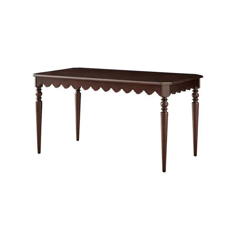 

American retro all-solid wood dining table chairs household French small apartment simple light luxury high-end dining table