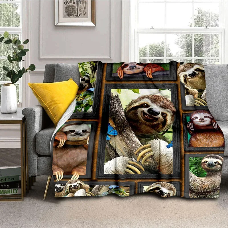 Wild Animals Panda Sloth Flamingo Flannel Throw Blanket Soft Comfortable Cute Warm Four Seasons Sofa Bed Decor Kids Youth Gifts