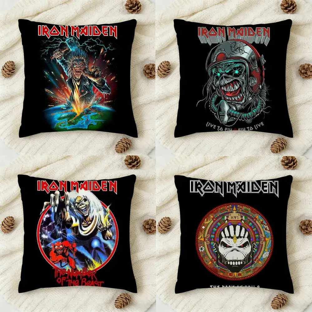 

Band I-Iron horror M-Maiden Double-sided Printed Square Decorative Cushion Cover for Sofa Living Room Home Decor