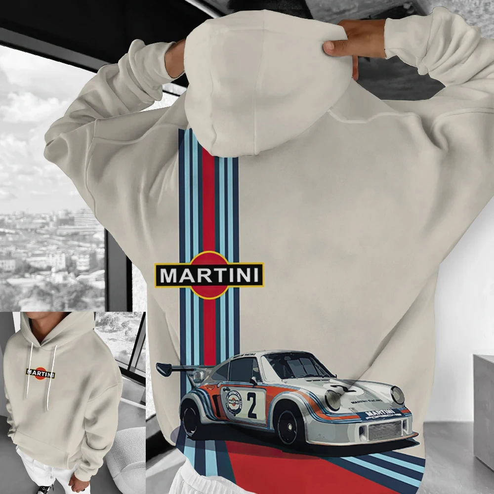 

Spring Vintage Hoodies For Men Racing Motorcycle Print Hoodie Oversized Long Sleeved Hooded Pullover Fashion Men's Clothing