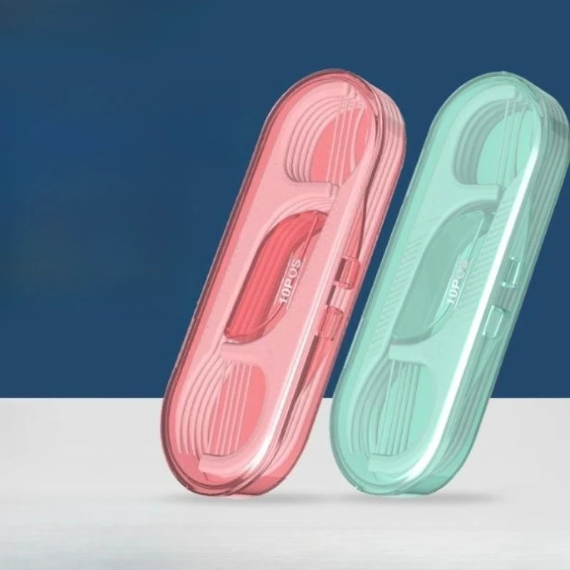 40 Boxes Dental Floss with Portable Storage Case Travel Set Pink/Green Box Strong Rally Safe Disposable Teeth Pick Oral Cleaning