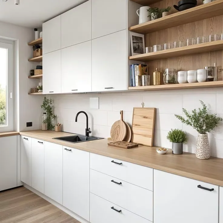 Luxury Scandinavian Kitchen Cabinet | Minimalist Nordic Design with Pull-Out Storage & Smart Organization Solutions