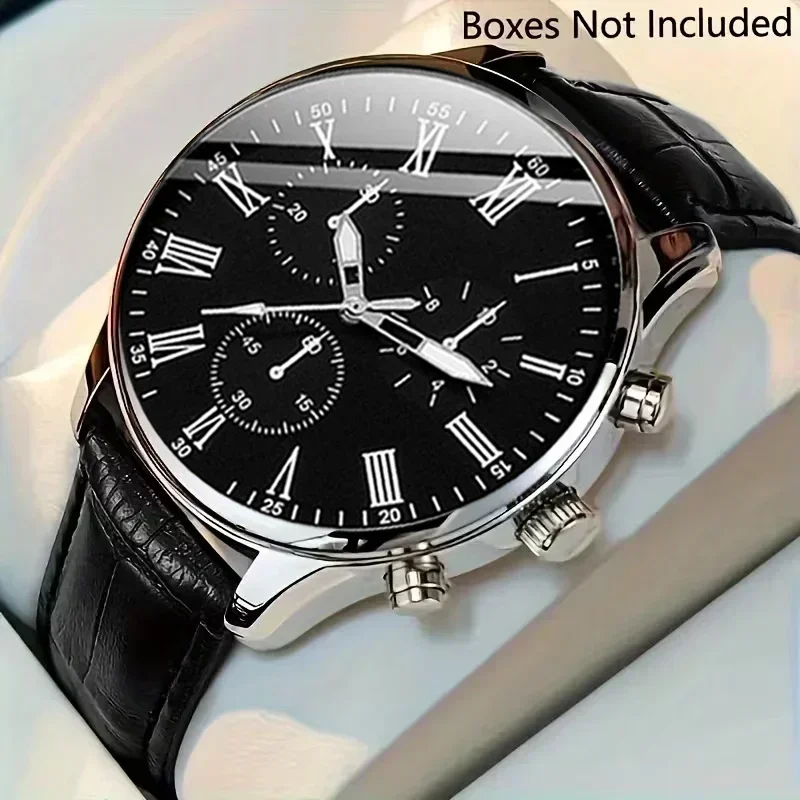 1Pcs Retro Business Men's Wrist Watch, Perfect Gift For Valentine's Day, Halloween, New Year's Day, Anniversary, Eid Al‑Fitr