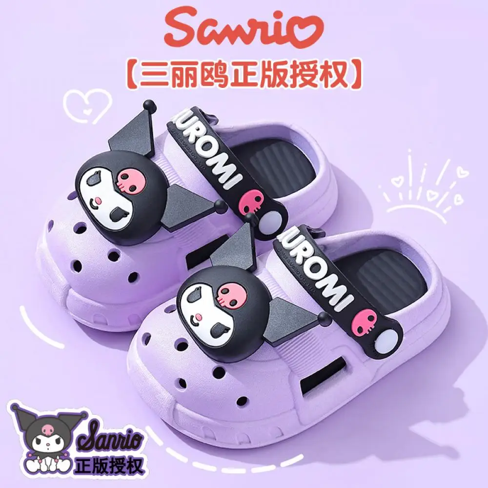 

Sanrio Kuromi детские комнатные тапочки Melody Hello Kitty Cinnamoroll летние пляжные сандалии с героями мультфильмов оптовая продажа детские уличные шлепанцы
