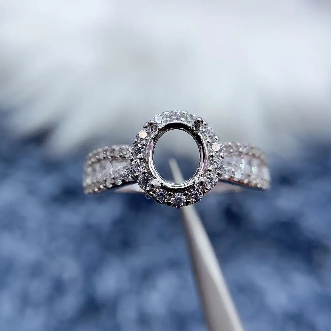 

MeiBaPJ инкрустация овальная 6*7/7*8 мм S925 стерлингового серебра DIY кольца установка бриллиант женский подарок роскошные изысканные очаровательные ювелирные изделия крепление оптом