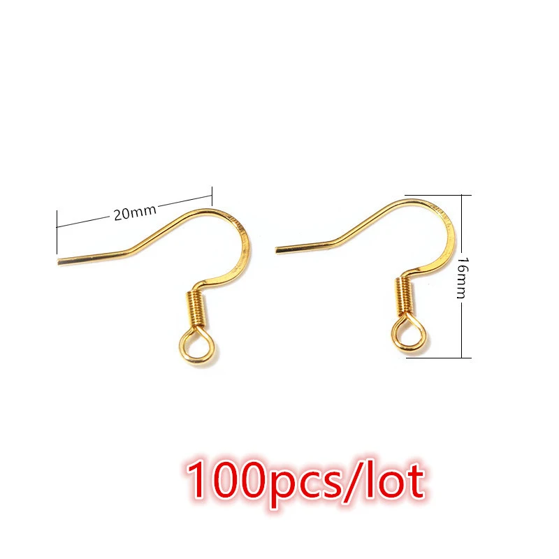 30-100 Stück Edelstahl DIY Ohrringe Haken Verschluss Ergebnisse Handgemachter Schmuck Herstellung Zubehör Ohrdraht Zubehör Stahl Gold