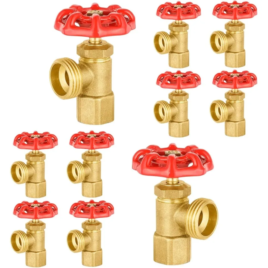 10 عبوات من صمام تصريف المرجل النحاسي 3 4 بوصة مدخل FIP × 3 4 بوصة منفذ MHT مصمم للسباكة والسباكة السكنية الموثوقة S #1