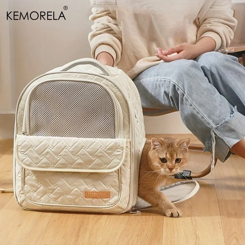 

Cat Backpack Straps Breathable Portable Cat Bag Cat Transport Foldable Small Dog Outing Pet Backpack