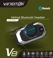 Vimoto V8 English Version Motorbike BT Interphone Helmet Headset Motorcycle Stereo Headphones Intercom GPS 2 Way Radio