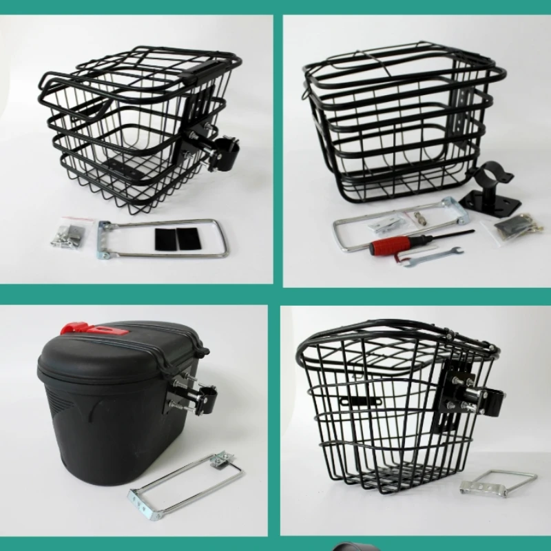 Folding Electric Bicycle Front Basket Installation Fixed Accessories Bold Bicycle Basket Bracket Bike Accessories