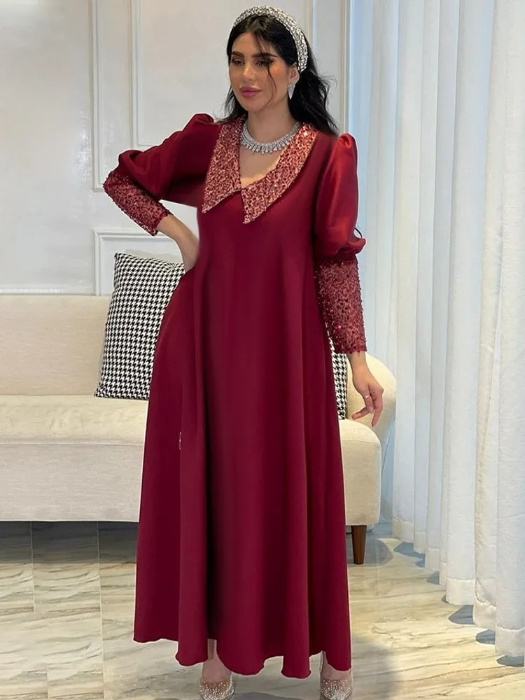 Abito da sera donna Dashiki moda musulmana Abaya abiti africani Robe Marocaine Luxury Dubai Kaftan Dress Vetement Plus Size