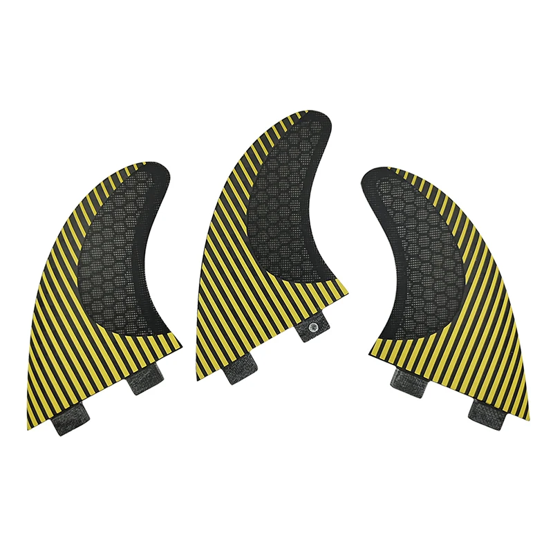 L Tri Fins UPSURF FCS Fins G7 Thruster Surfboard Fins Honeycomb Stripe Double Tabs Surf Fins For Fish,Shortboard,Funboard Quilha