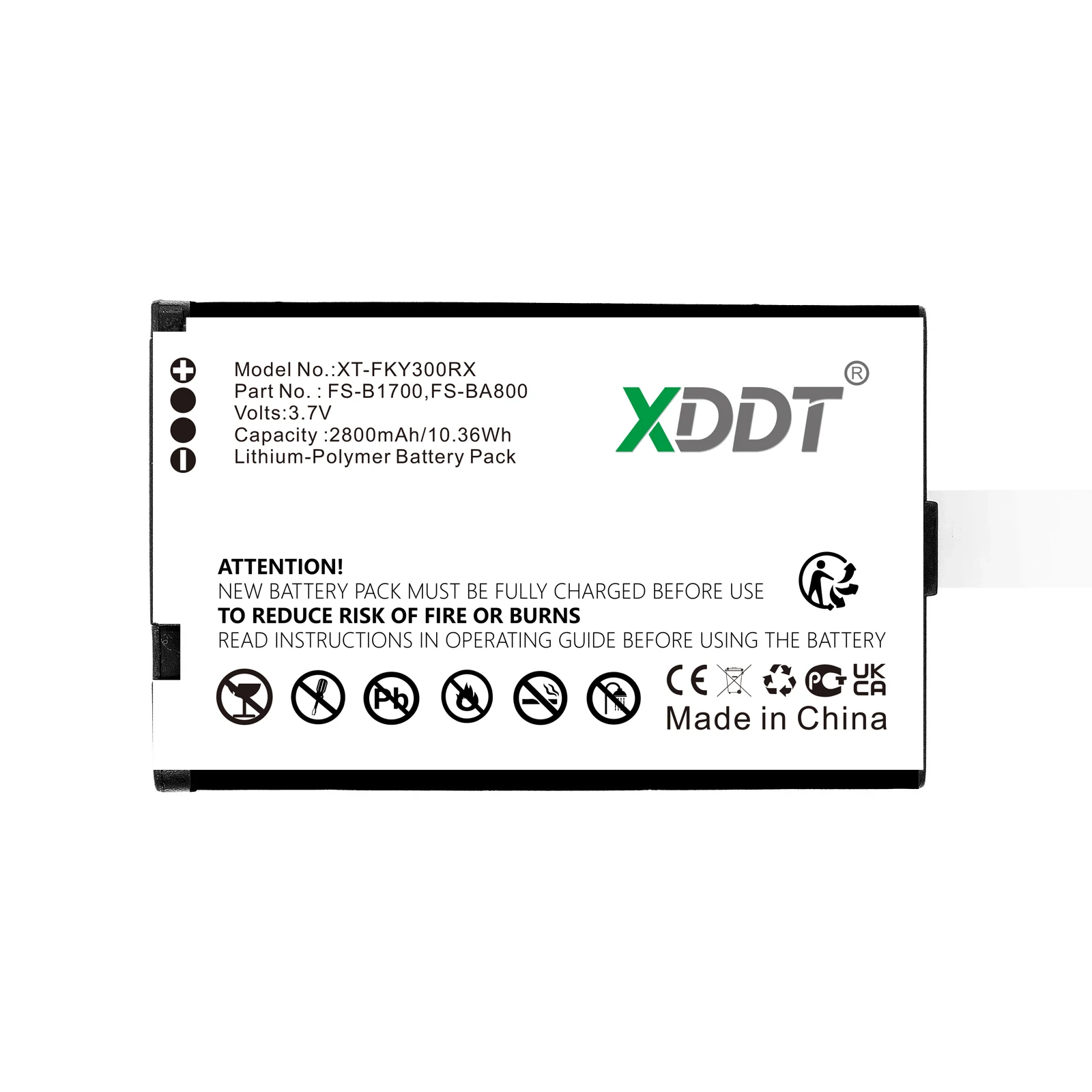 Remote Controller 2800mAh/10.36Wh Battery For Flysky FS-B1700 FS-BA800 FS-GT3C FS-i10 FS-iT4 FS-iT4S FS-GT2B FS-GT3B FA605