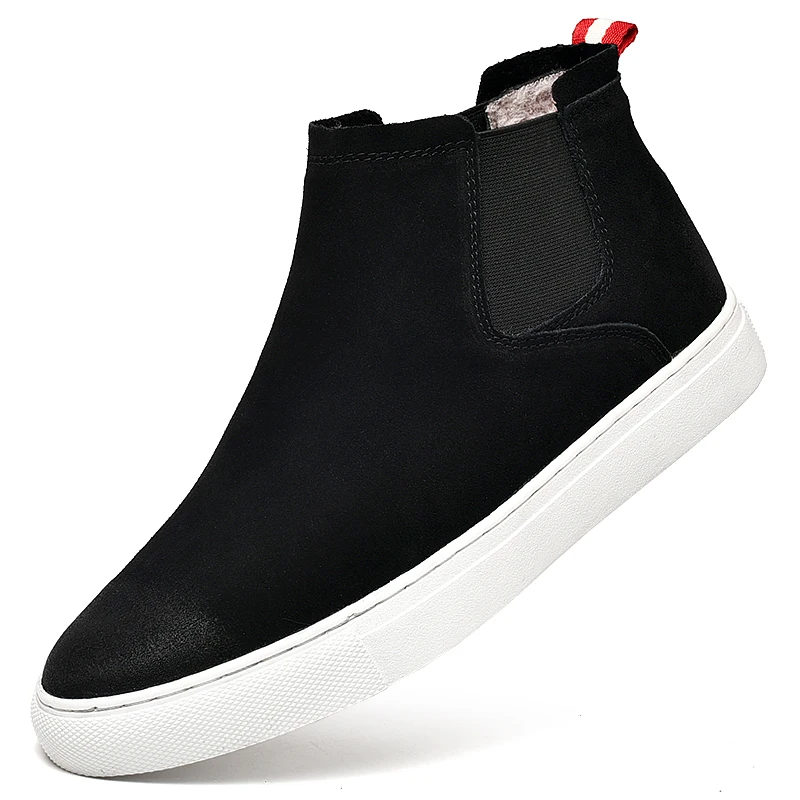 

Couple Leather Big Yellow Boots: 2025 New Autumn and Winter Men's Shoes, British Style Short Boots, Thickened Sole High-Top Boot