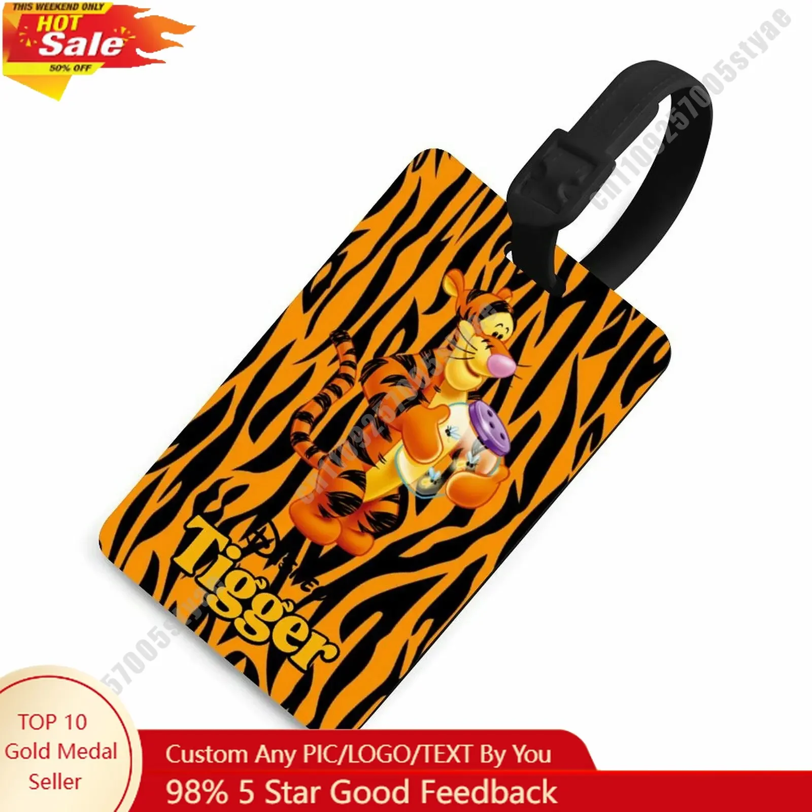 

Tigger Luggage Tags Disney Personalized Customized Your Name Phone Number Address Anti Loss Travel Wearable Pendant