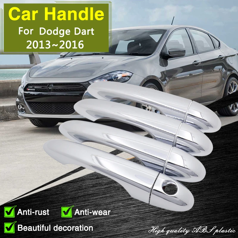 

for Dodge Dart PF 2013 2014 2015 2016 Luxurious Chrome Smart Door Handle Cover Car Exterior Accessories Decorate Style Stickers