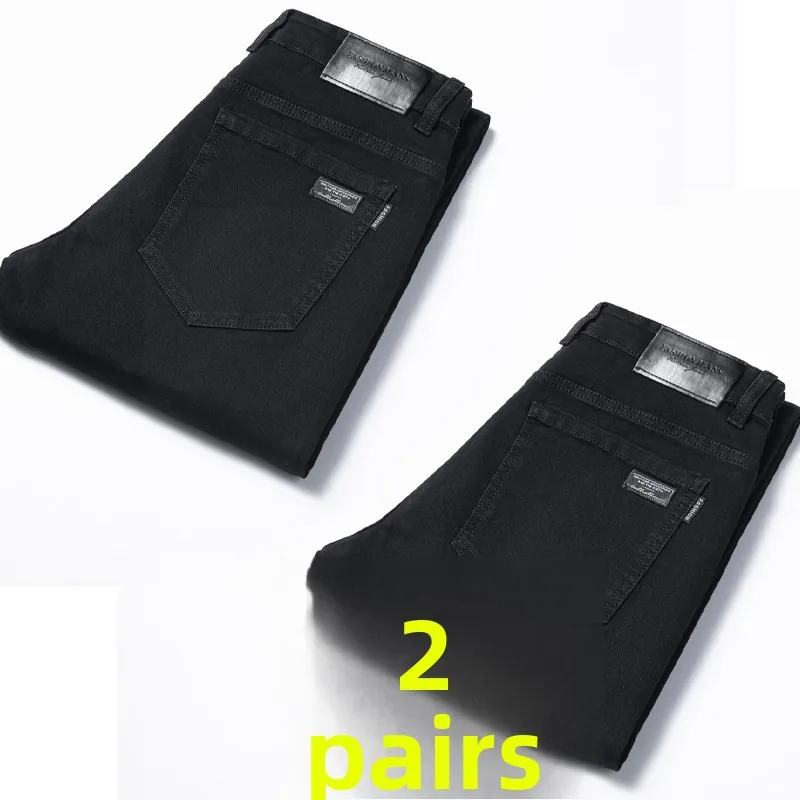 ملابس العمل للرجال جينز متين من القطن بأرجل مستقيمة وخصر متوسط وسحاب متعدد الطقم كاجوال مريح لحماية العمال