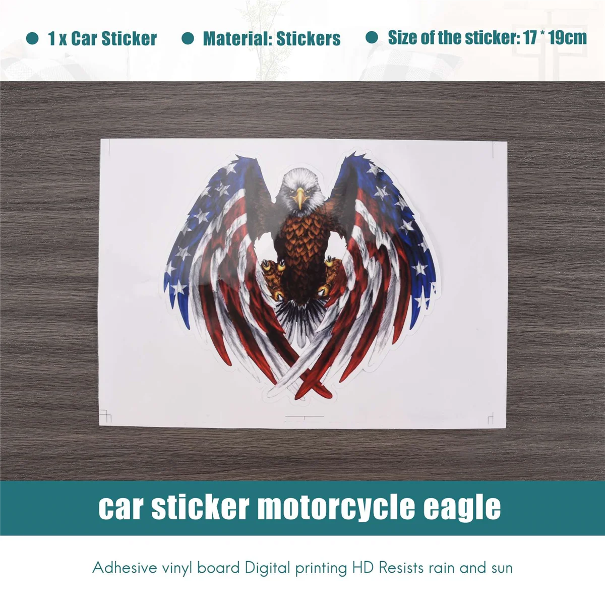 Decal sticker for Car motorcycle eagle with USA flag