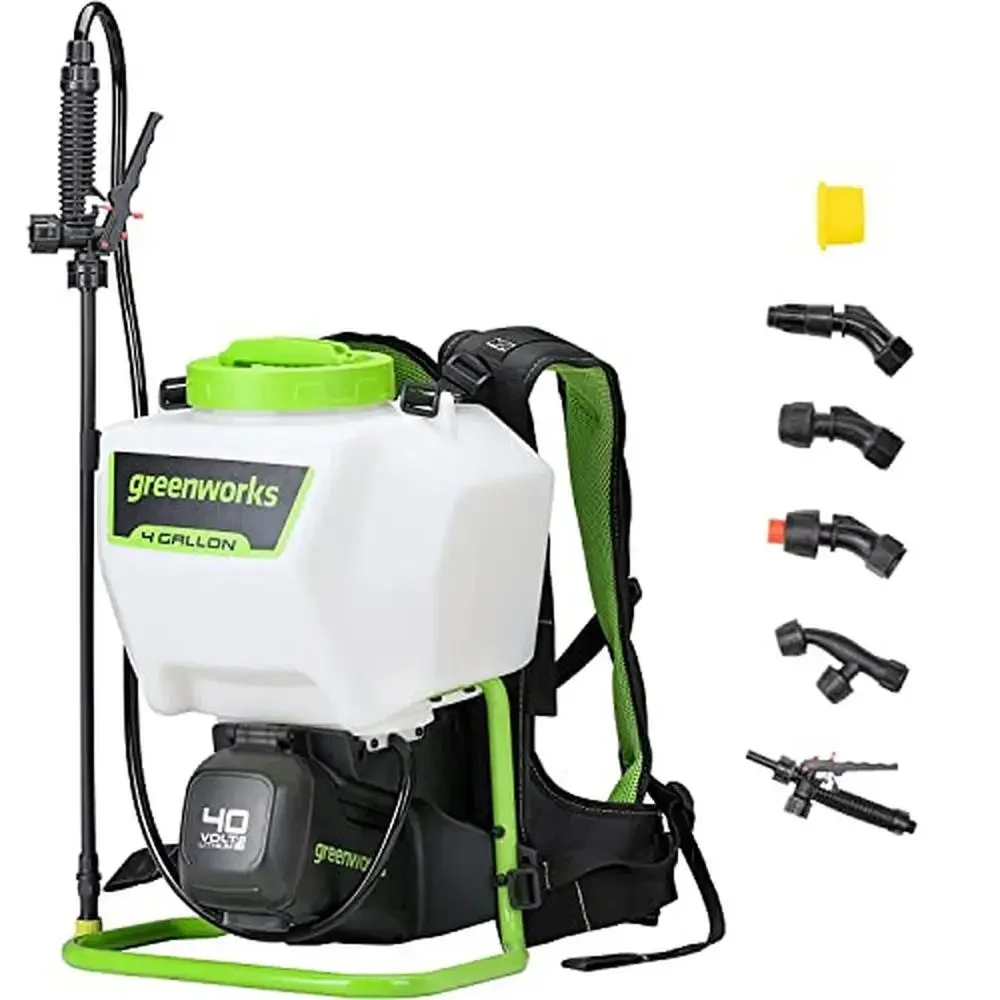 

40V Cordless Backpack Sprayer 4 Gallon 5 Tips 25FT Spray Weeding Spraying Cleaning Tool Only No Battery or Charger Included