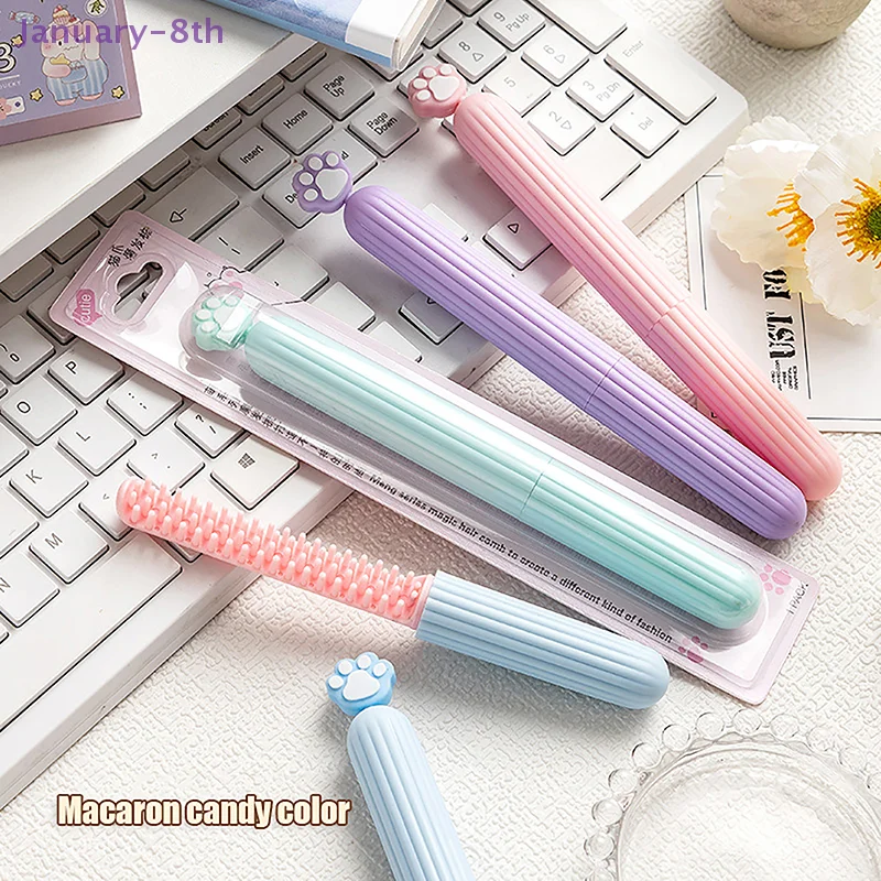 Cute Cat Claw Pen Comb Travel Portable Comb Tangled Hair Comb Massage Anti-static Wet Curly Hair Brush Barber Styling Tool Gifts