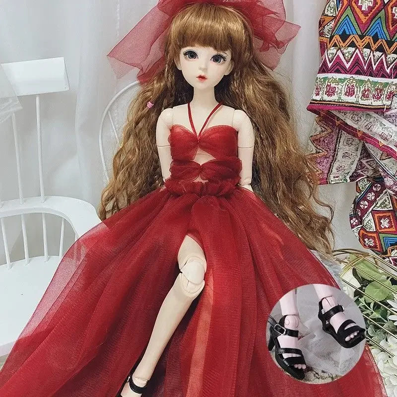 Conjunto de ropa de vestir de juguete hecha a mano de 60cm para colección de accesorios de muñeca BJD de 1/3 y 23 pulgadas