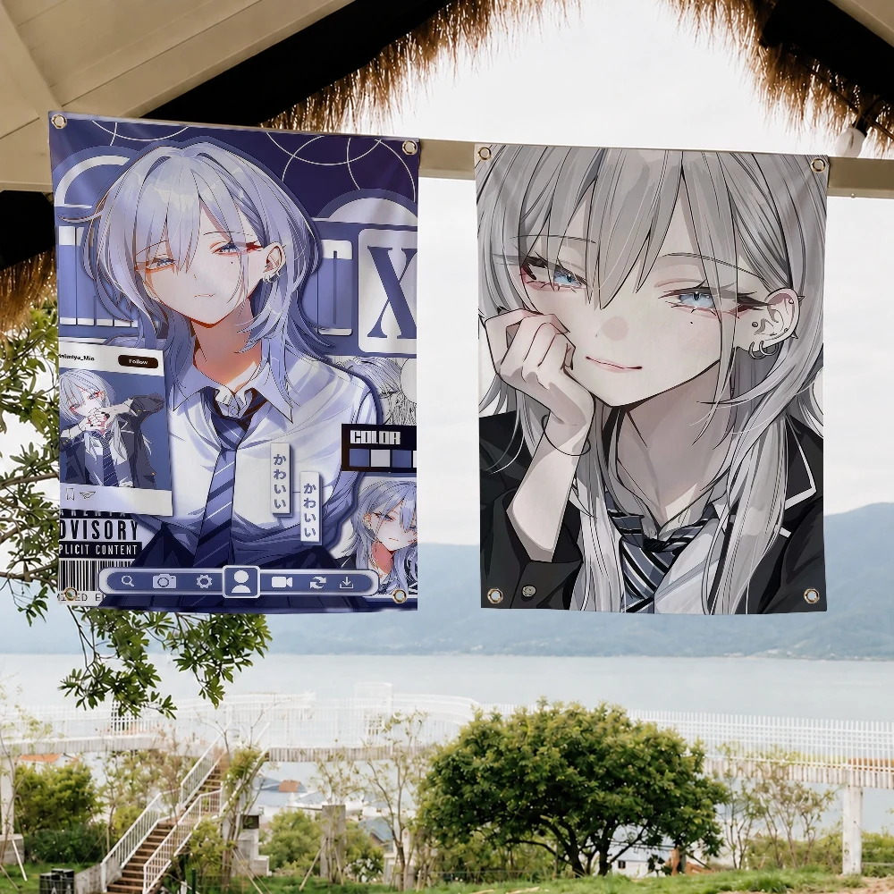 Haimiya Senpai wa Kowakute Kawaii Anime Flag Decoration Outdoor Picnic Party Art Hanging Home Camping Party Banner