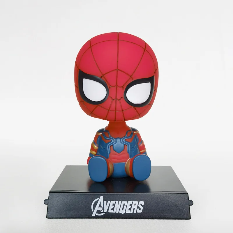 11cm Hot Toys Marvel The Avengers Star Wars Car Shaking Head Doll Auto Interior Kawaii Tabletop Ornament Bobble Head Child Gift