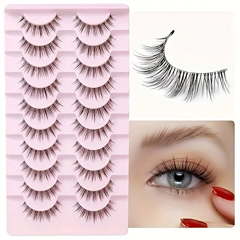 D Curl Lash Clusters Wispy False Eyelashes Natural Look 9-15MM False Lashes Pack Individual Diy Lash Extensions 10 Pairs by Ruai