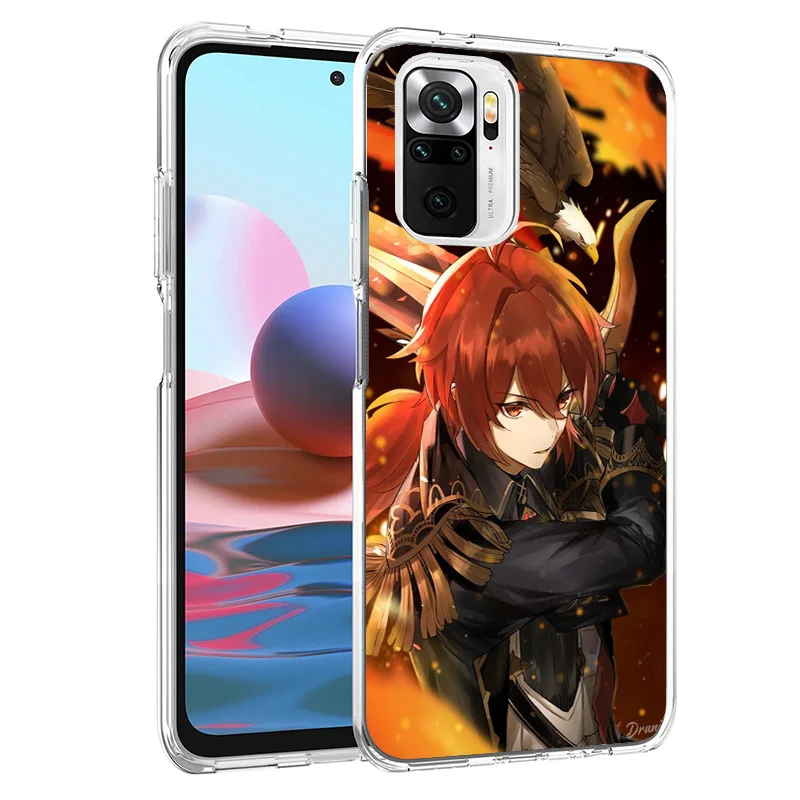 Genshin Impact Diluc Phone Case For Xiaomi Redmi 12 12C 10 9 9A 9C 9T 10C 10A 8A 8 7A 7 6A 6 Pro S2 K20 K30 K40 Soft Cover Coque