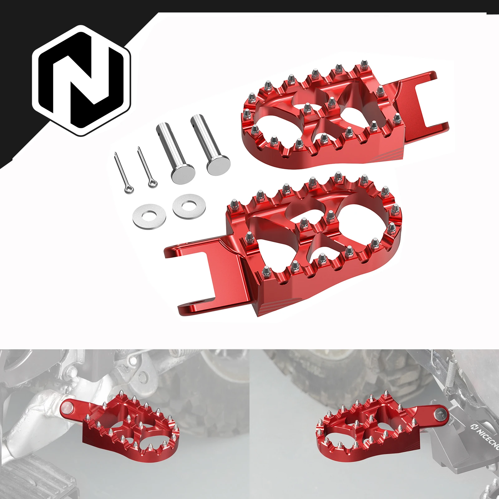 

NICECNC For Honda XR650L 1993-2025 Foot Pegs Footpegs XR650R 2000-2007 XR600R XR400R XR250R CR80R CR85R CR80RB CR85RB Expert