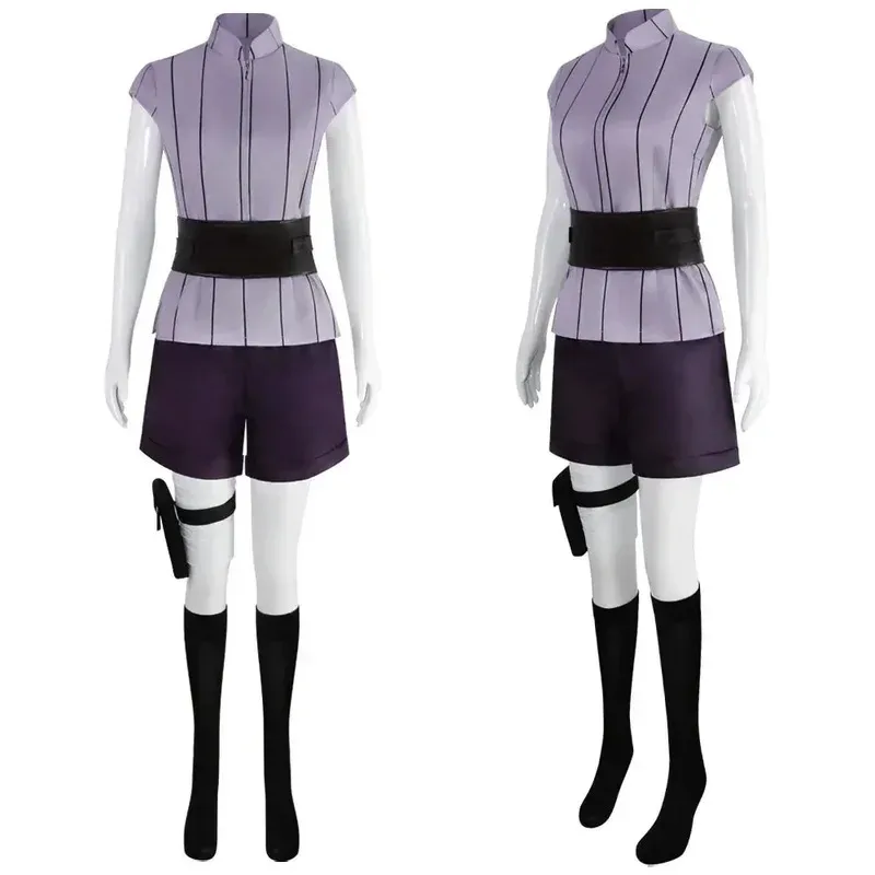 

Anime Hyuga Hinata cosplay costume women's Halloween carnival party set purple long cute wig performance costume