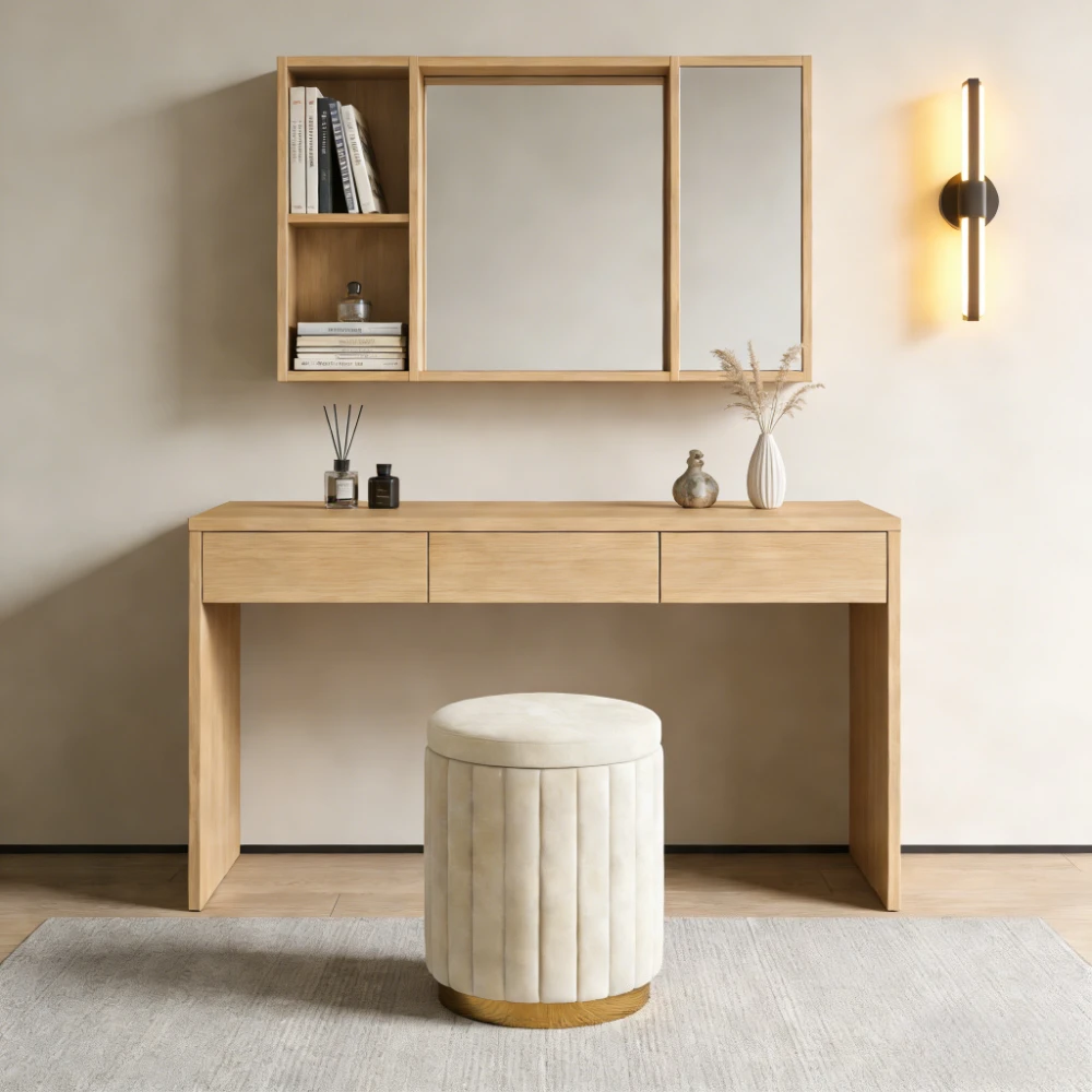 

Роскошный круглый табурет с местом для хранения, стул для макияжа, табурет для переобувания, круглый табурет для спальни, туалетного столика, офисный стул