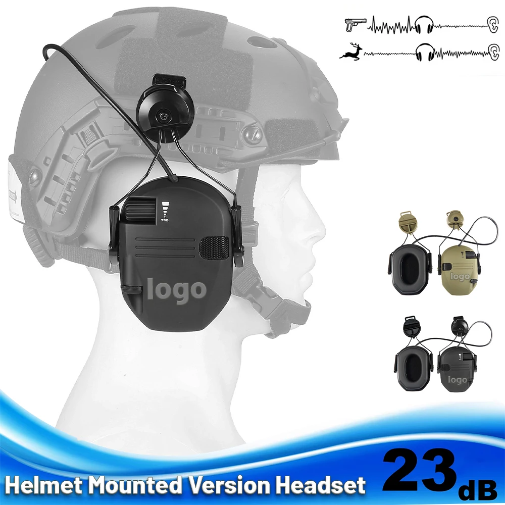 

Электронная гарнитура для стрельбы, версия для крепления на шлеме, охотничья тактическая гарнитура с шумоподавлением, защита слуха