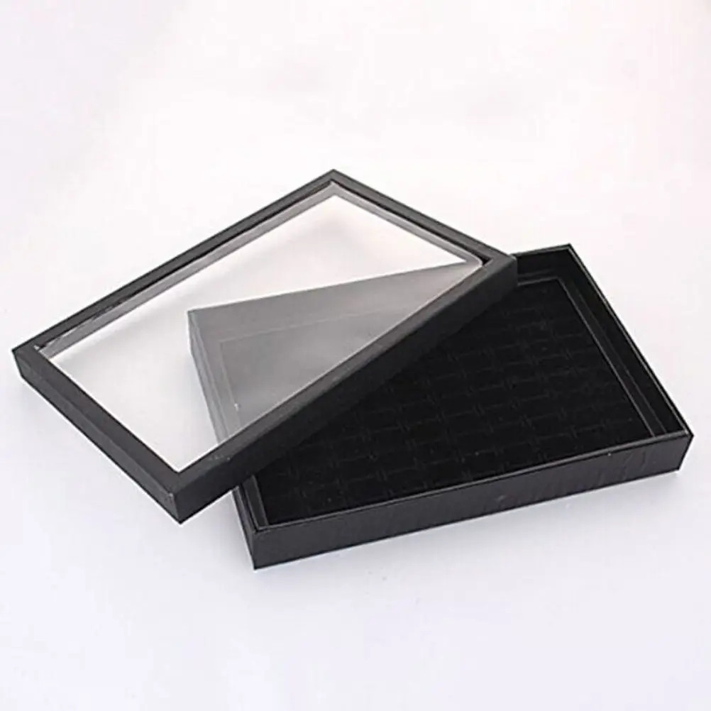 

Коробка-органайзер для хранения колец на 100 слотов, пылезащитный футляр для демонстрации колец и серег, для дома и бизнеса