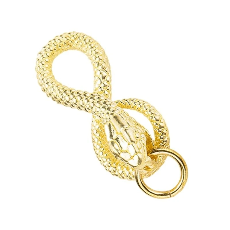 573B Eye Catching Brass Snake Keychain for Backpack and Car Decoration Daily Use