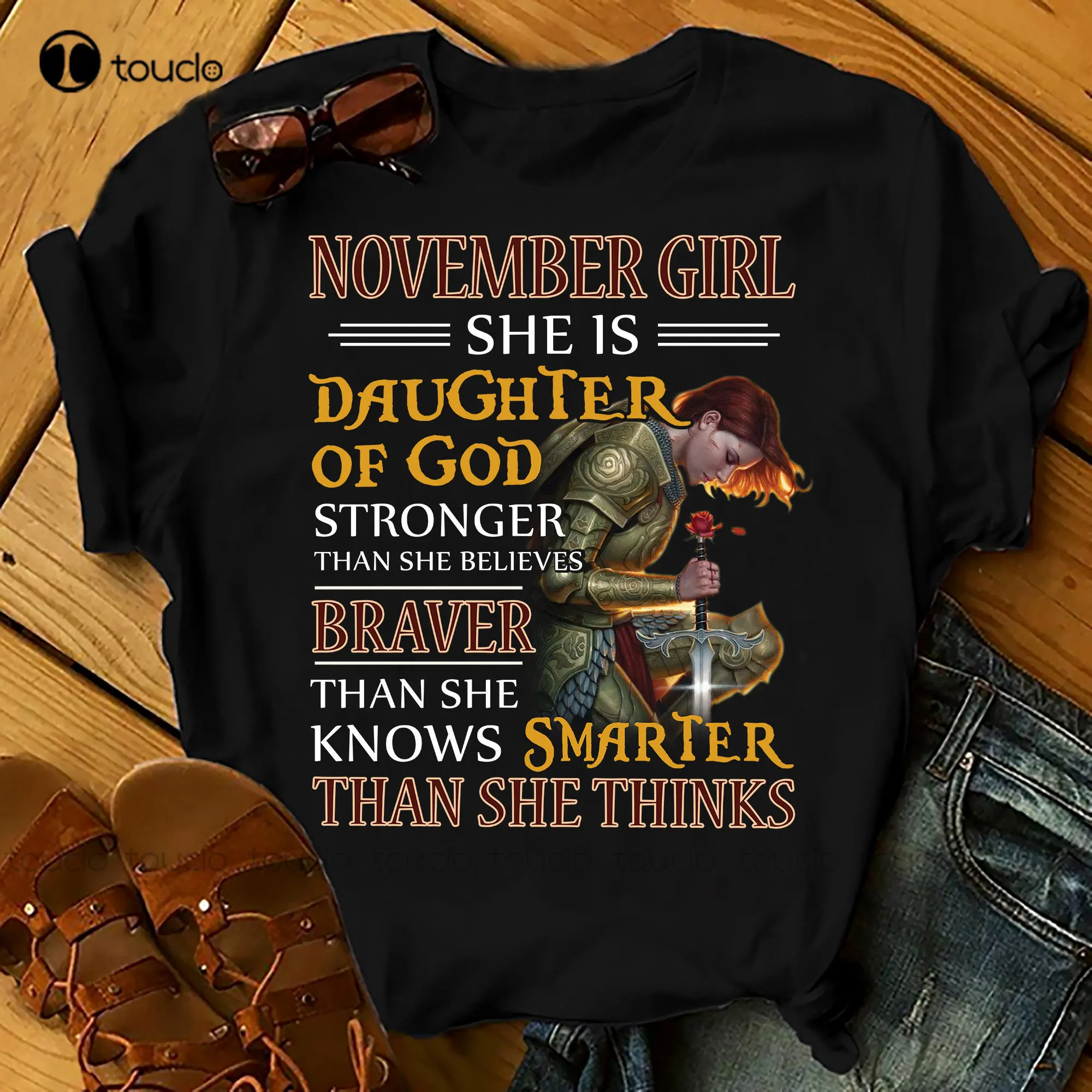 Month Customised Personalised - November Girl Strong Brave Smart - Shirts Women Birthday T Shirts Summer Tops Beach T Shirts New