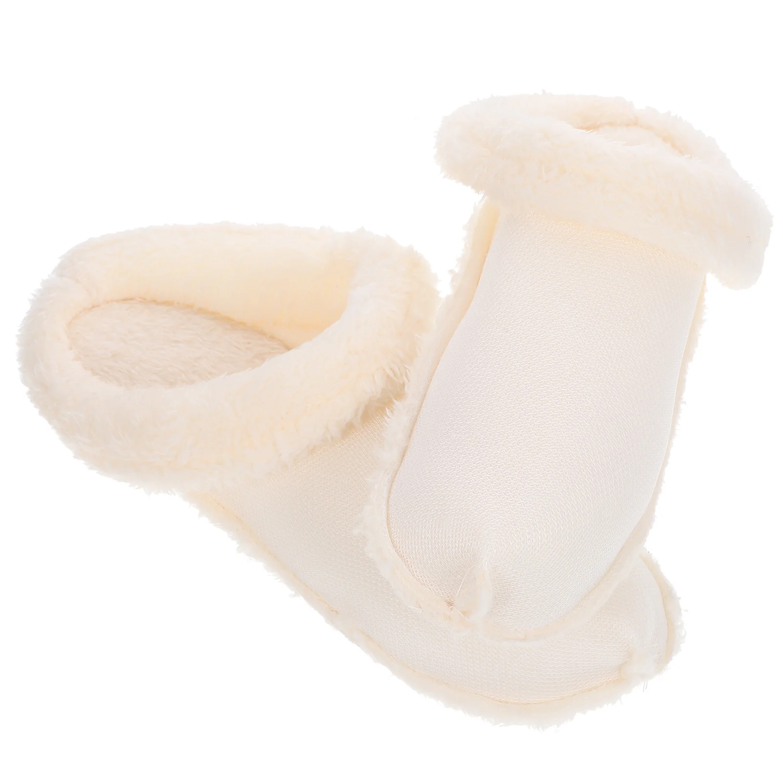 Plush Hole Shoes Cover Women White Cotton Warm Clog Liner Thick Soft Removable Inner Sole Adorable Design Thermal