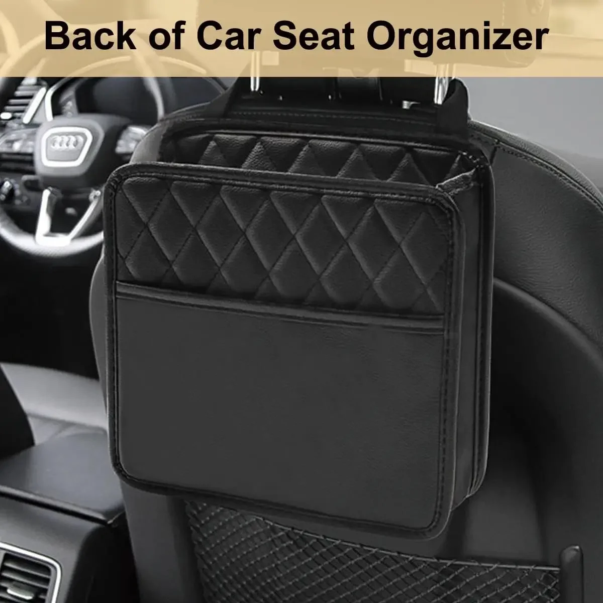Car Organizer Multi-functional Car Seat Storage Bag Waterproof Hanging Car Seat Organizer Garbage Bag Suitable for Most Car image 6