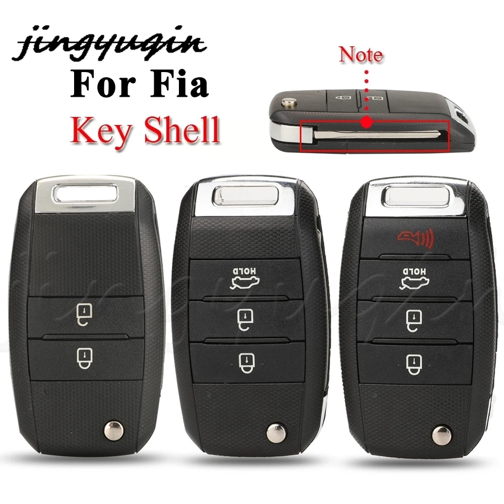 

jingyuqin 3/4BT Flip Remote Car Key Shell For Kia Carens Ceed Rio Sportage Optima Sorento Cerato Soul Forte Seltos Fob Housing