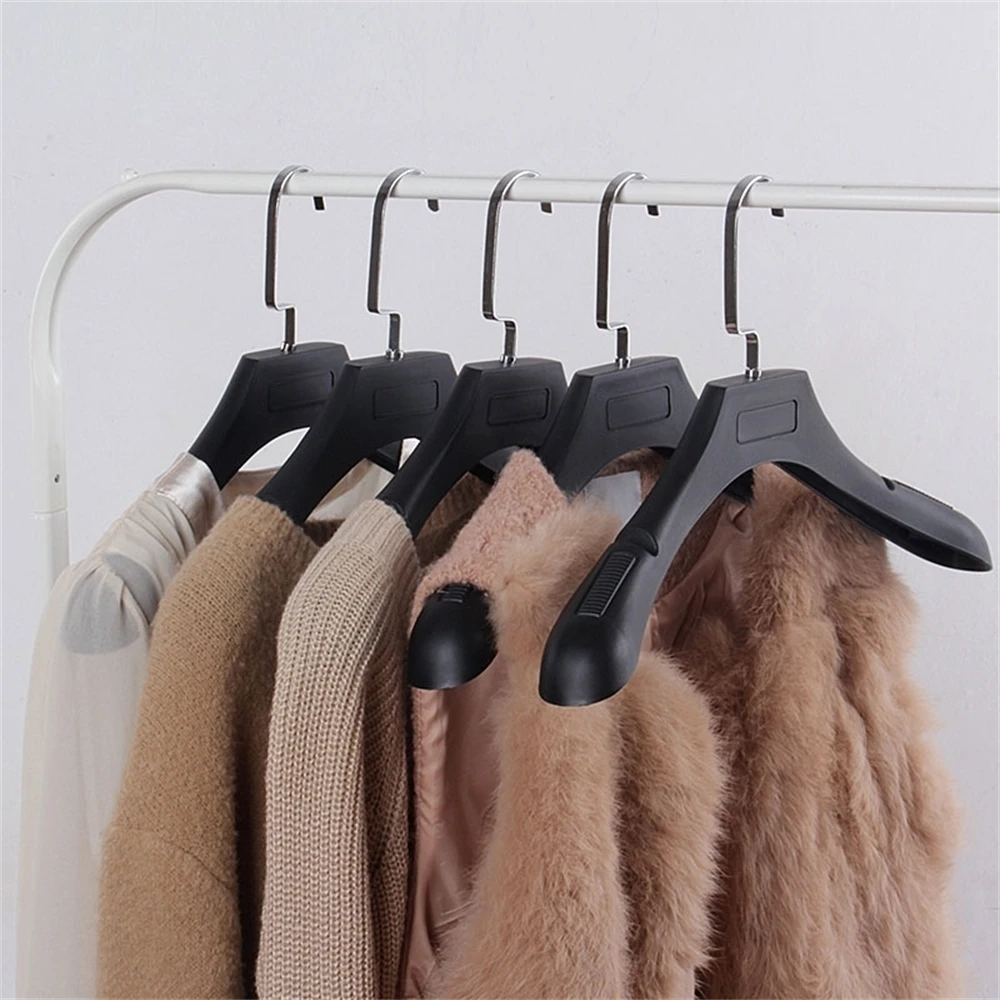 Thick Black Garment Hanger Matte Plastic Coat Display Hanger Flat Hook Clothing Hanger Rack for Man Women Clothes