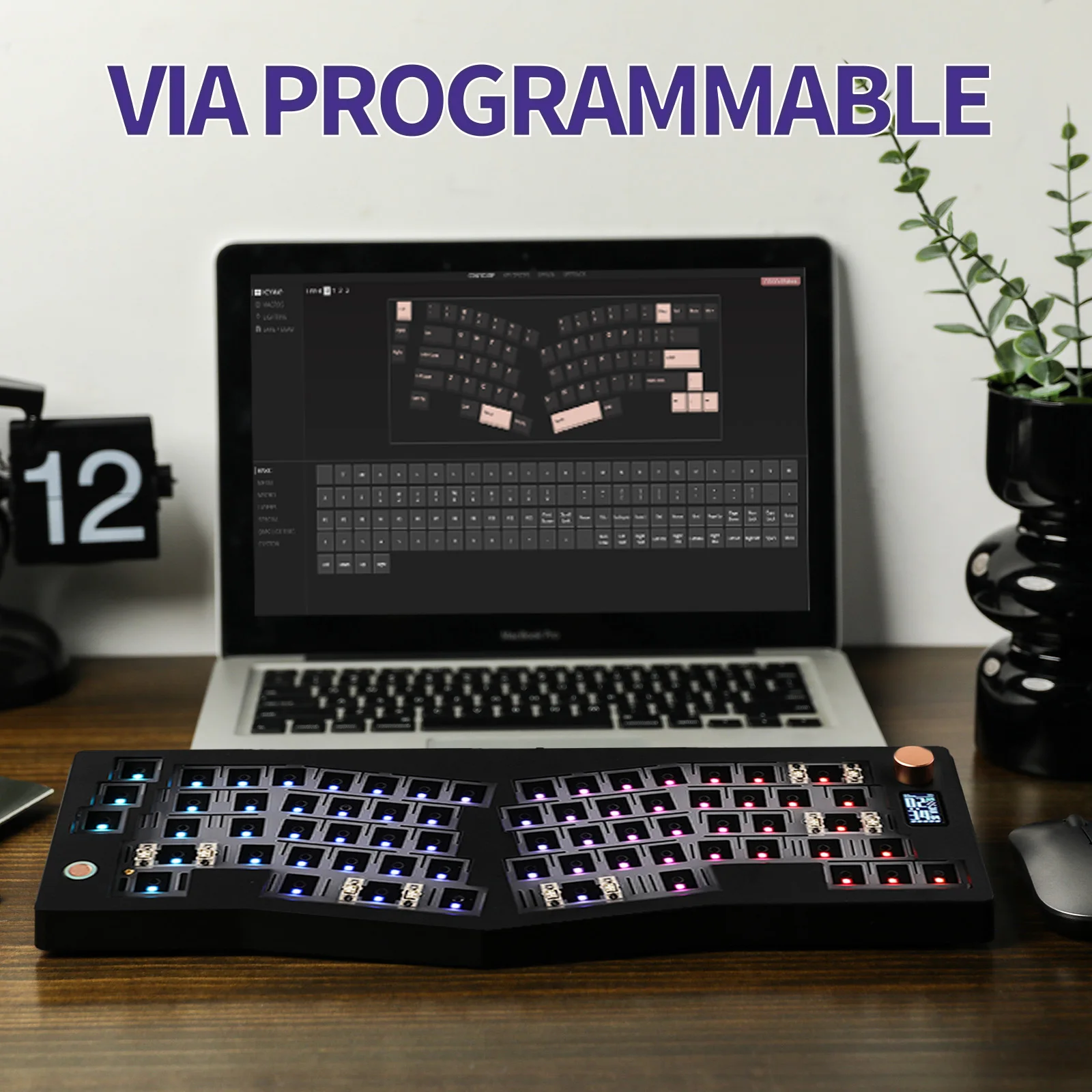 CIDOO ABM066 Barebones Custom Kit Alice Layout VIA Programmable Hot Swap Tri Mode Connectivity for Windows Mac Gift