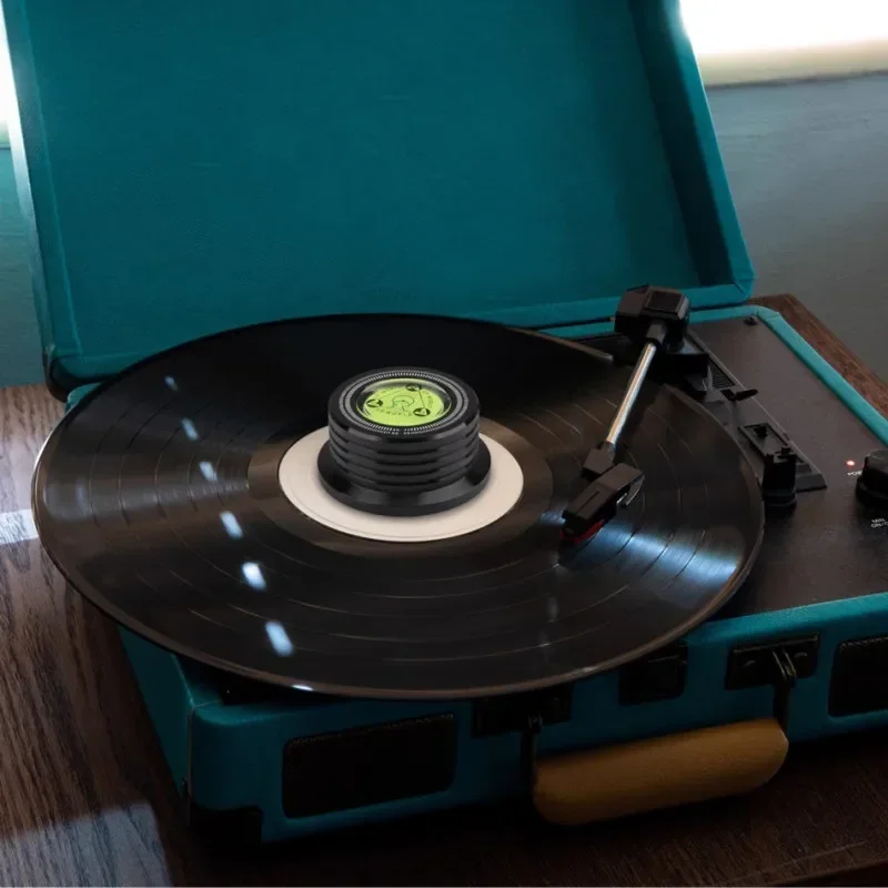 Giradischi per dischi per lettore Stabilizzatore per dischi in vinile LP universale Lettore musicale 50Hz con accessori di livello Morsetto per pesi in lega di alluminio