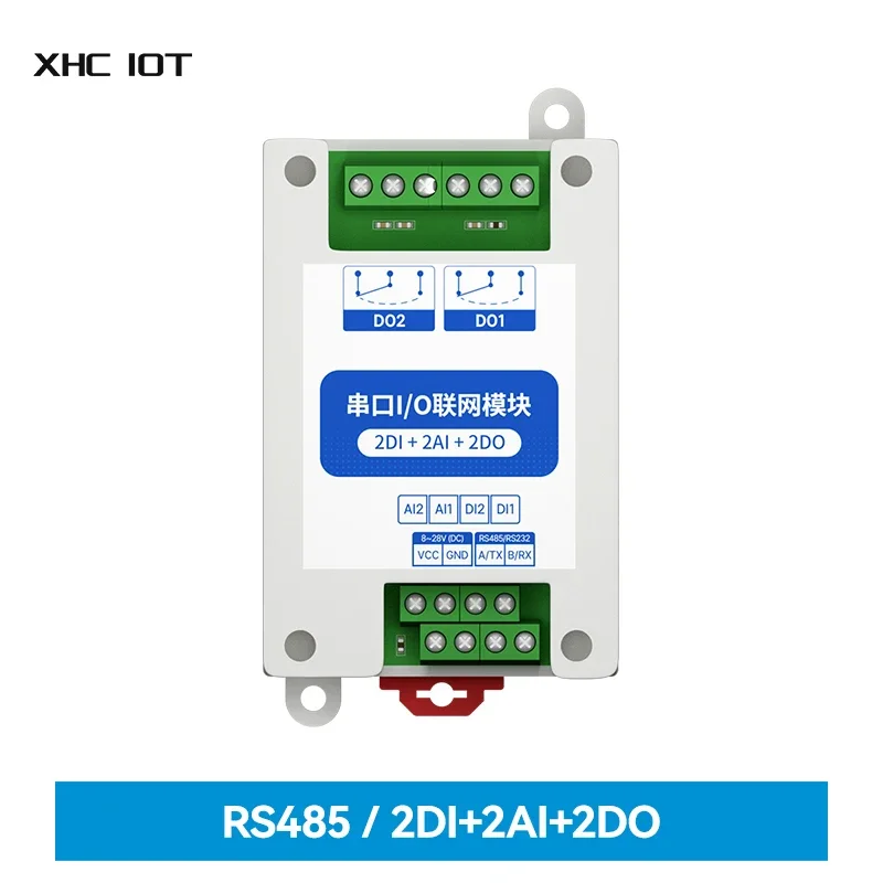 RS485 2DI+2AI+2DO ModBus RTU I/O Network Modules MA01-AACX2220 with Serial Port for PLC/Touch Display 2 Switch Output Watchdog