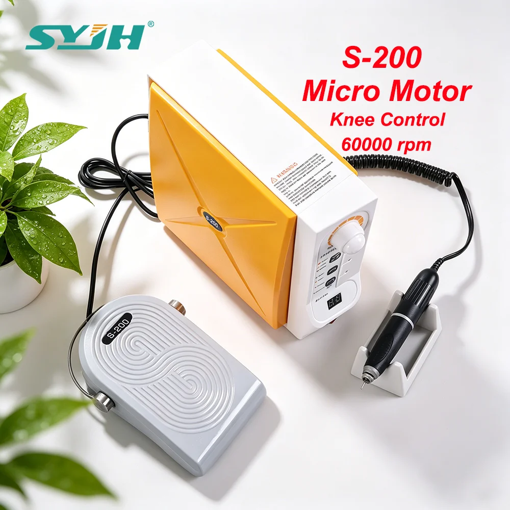 

SYJH Dental S200 Brushless Micromotor 60000RPM Knee Control Electric Grinder For Dentistry Lab Drill Polishing Equipment Tools