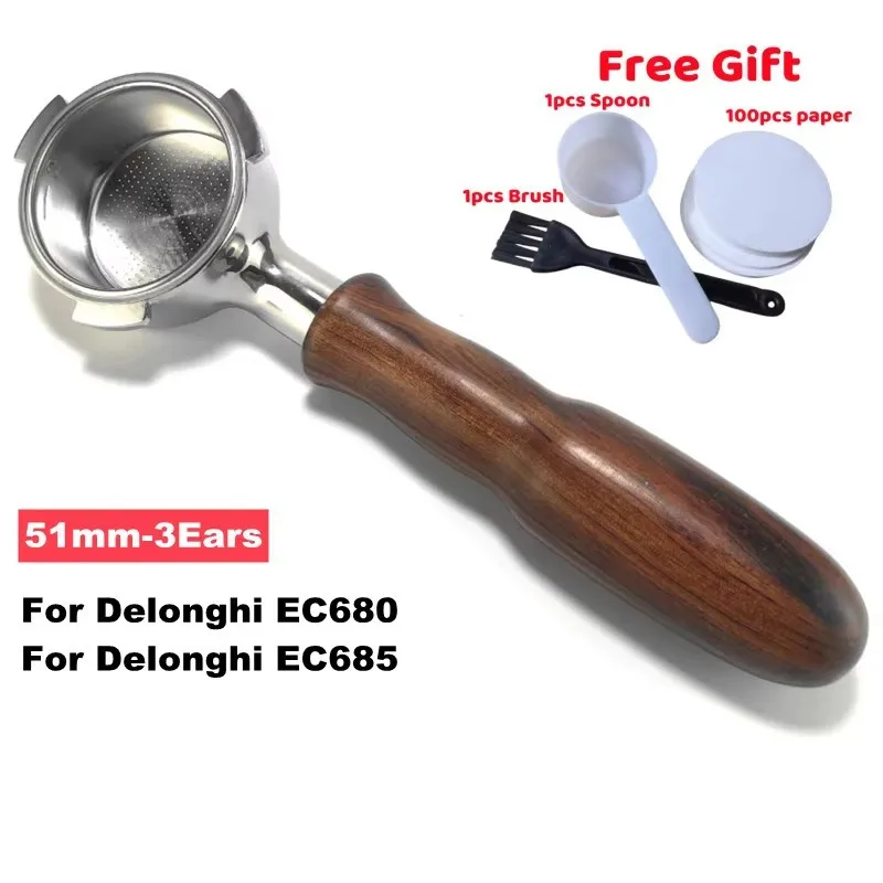 Porte-filtre sans fond pour Delonghi EC685 Delonghi Dedication EC680 porte-filtre à café 51mm Delonghi Portafilter cafetière