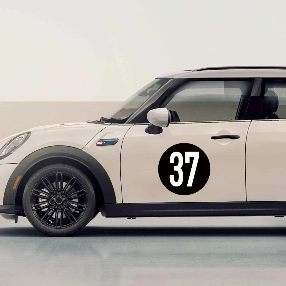 Car Door Side Number 37 Sticker Auto Decoration Vinyl Decal For MINI Cooper One Countryman F55 F56 F60 R55 R56 R60 Clubman R61