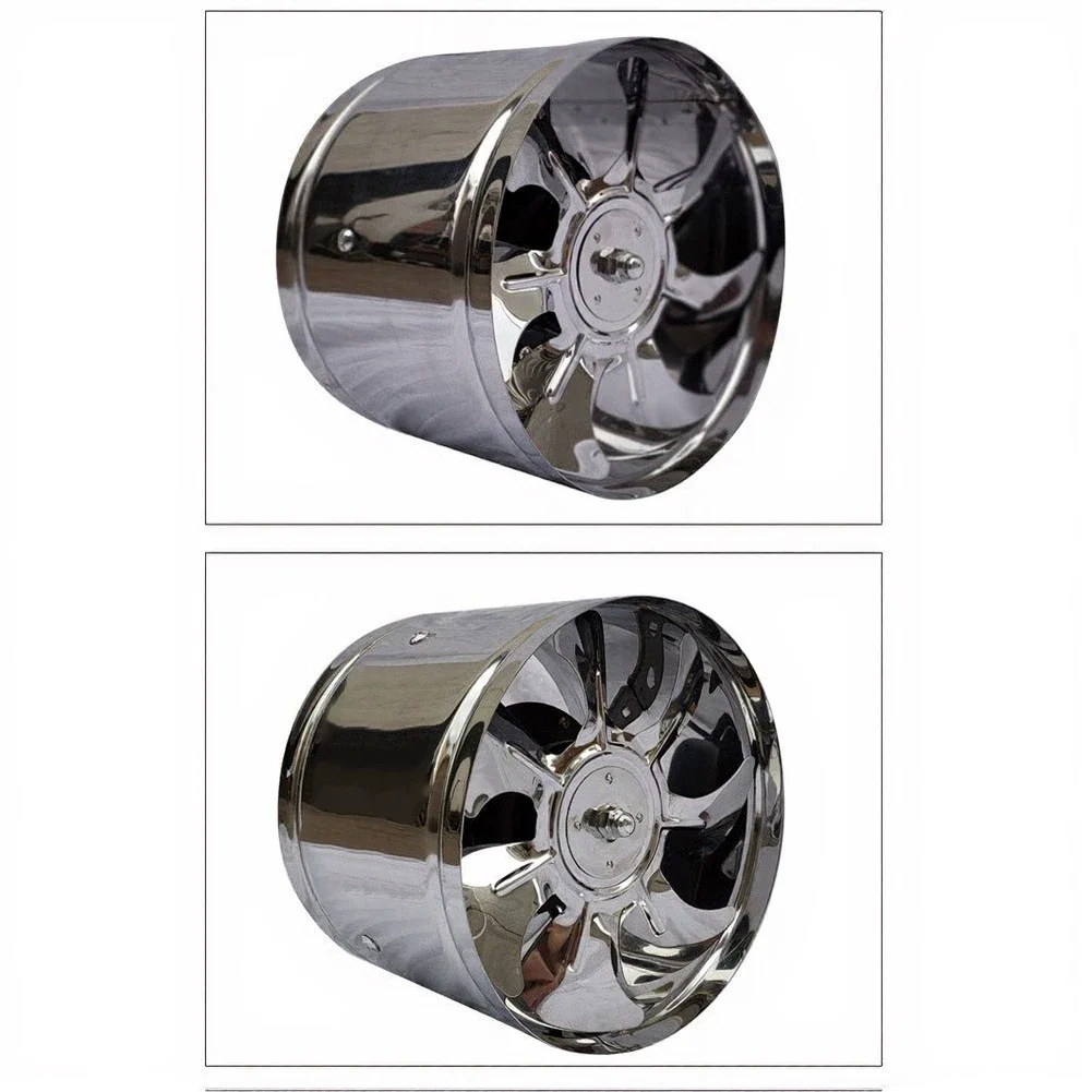 Stainless Steel 6 Inch Duct Fan 150mm Smoke Extractor Pipe Blower 600m3/h For Kitchen Bathroom Workshop HVAC Ventilation System