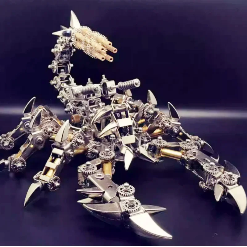 Puzzle 3D mechaniczna bitwa skorpion DIY montaż metalowy Model Punk Mecha zestawy do budowania modeli dla dorosłych zabawki dla dzieci prezent