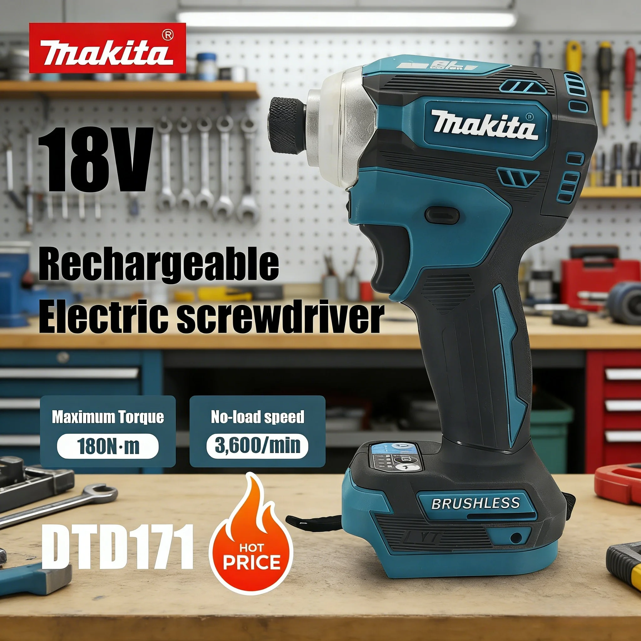 makita-dtd171-blue-brushless-electric-drill-driver-compact-rechargeable-screwdriver-home-improvement-tool-18v-battery