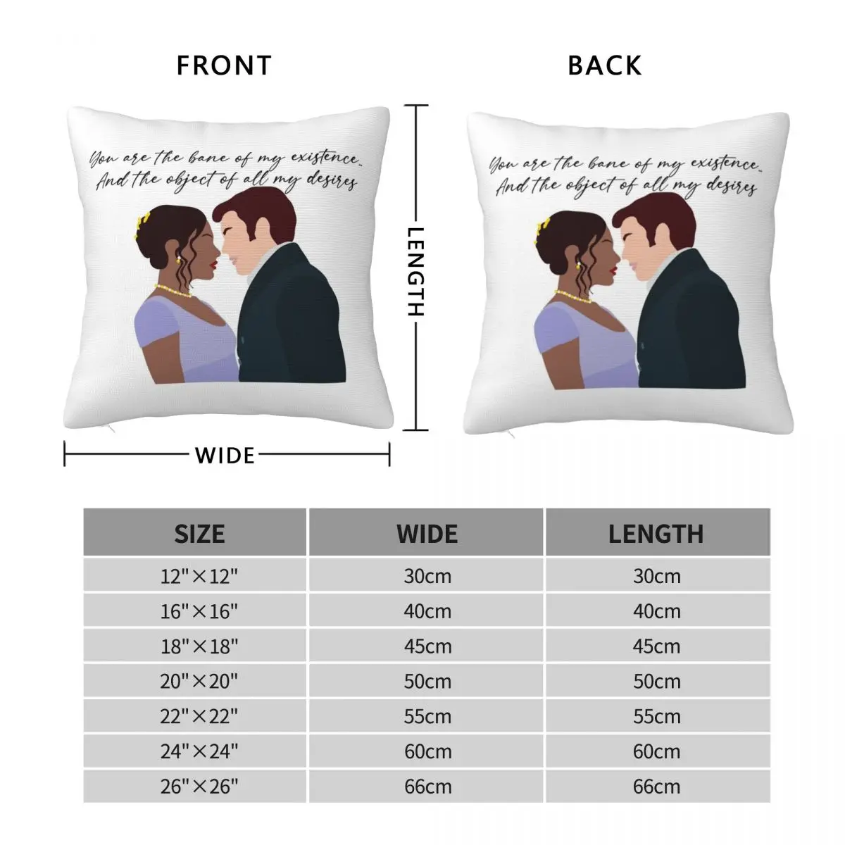 Anthony And Kate Illustration Square Pillowcase Polyester Linen Velvet Printed Zip Decor Pillow Case Car Cushion Cover 45x45